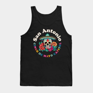 San Antonio Cinco de Mayo 2023 Sugar Skull Texas Tank Top